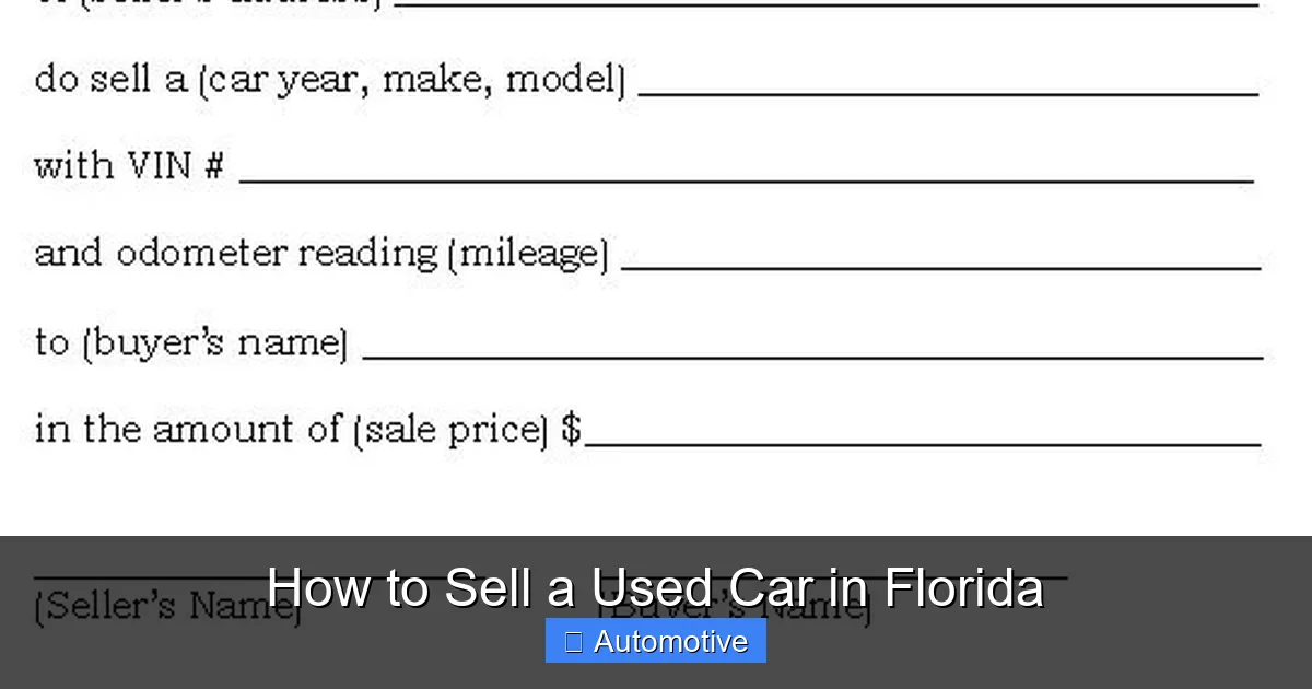 How to Sell a Used Car in Florida