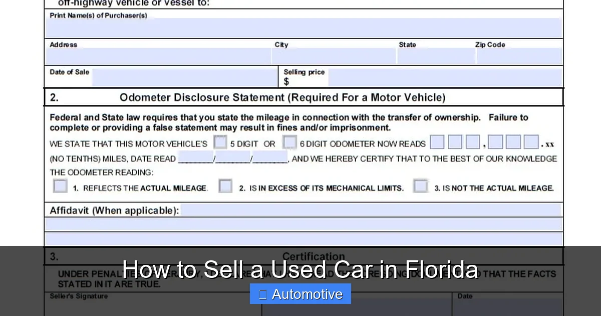 How to Sell a Used Car in Florida