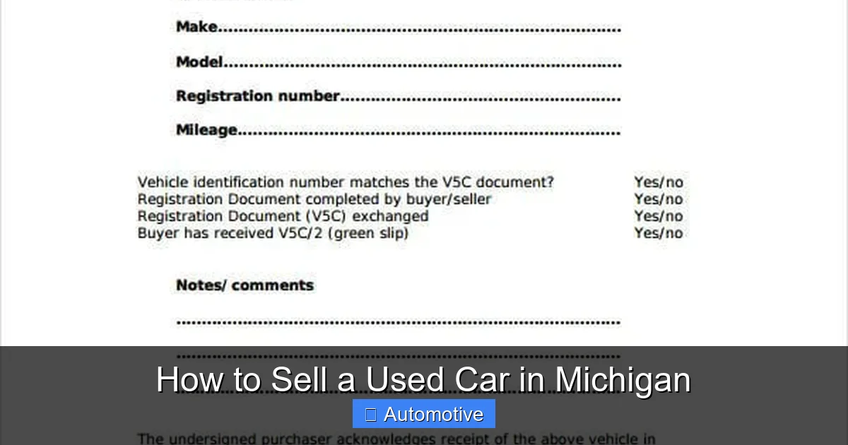 How to Sell a Used Car in Michigan