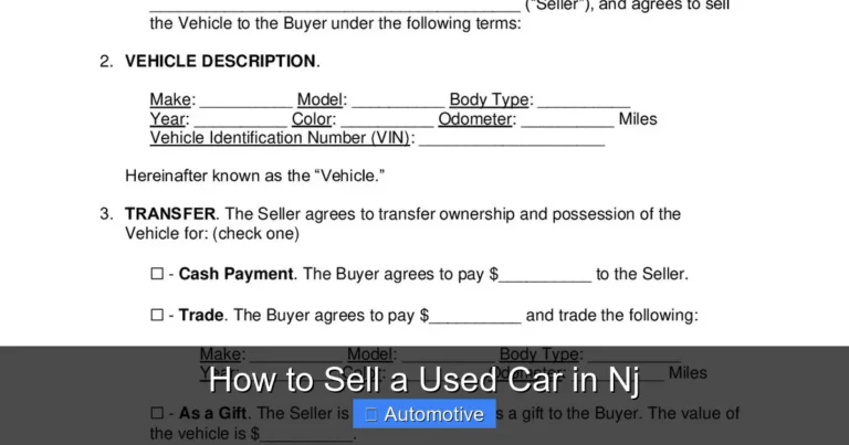 How to Sell a Used Car in Nj