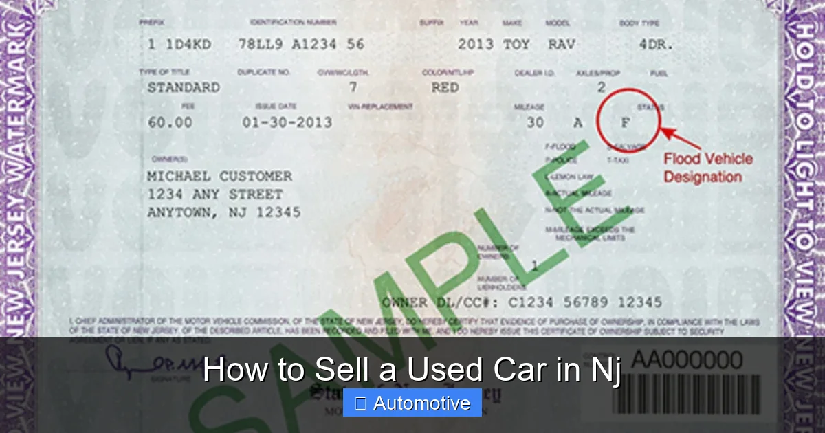 How to Sell a Used Car in Nj