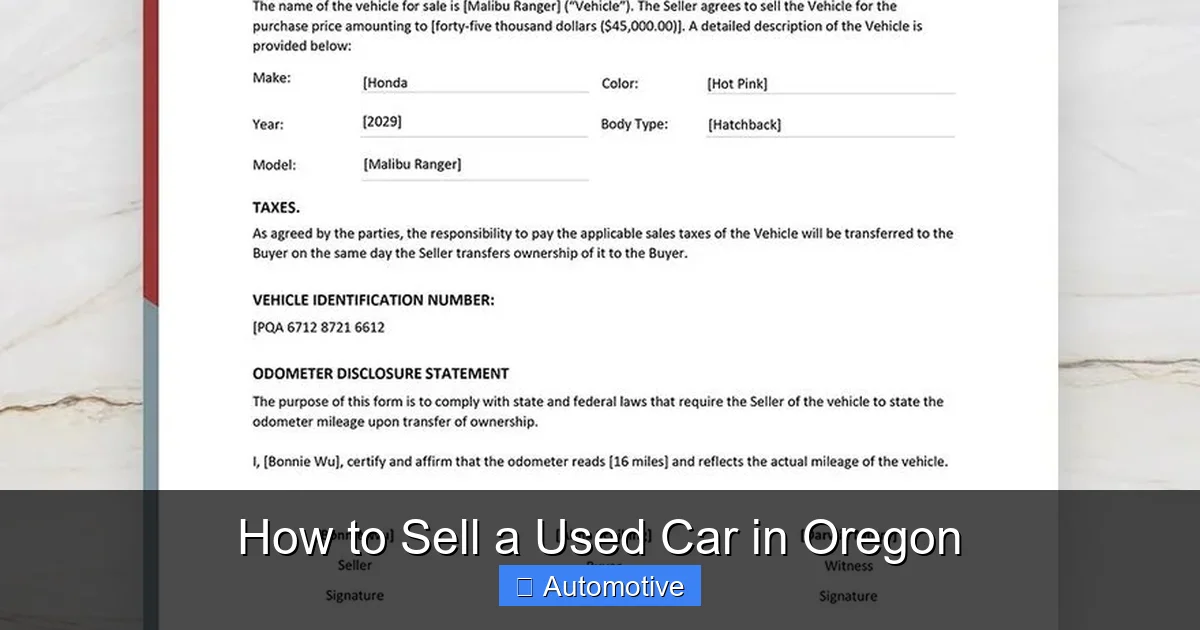 How to Sell a Used Car in Oregon
