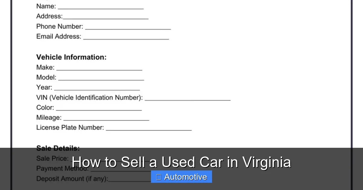 How to Sell a Used Car in Virginia