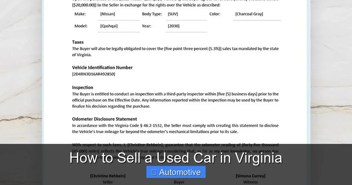 How to Sell a Used Car in Virginia