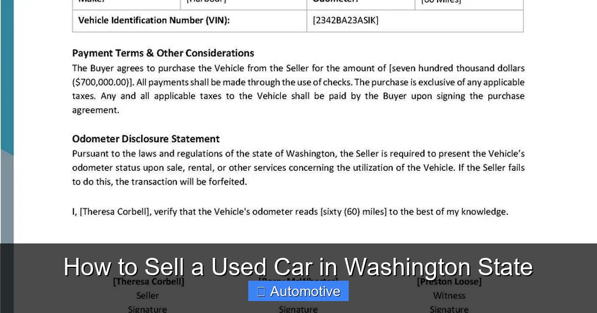 How to Sell a Used Car in Washington State