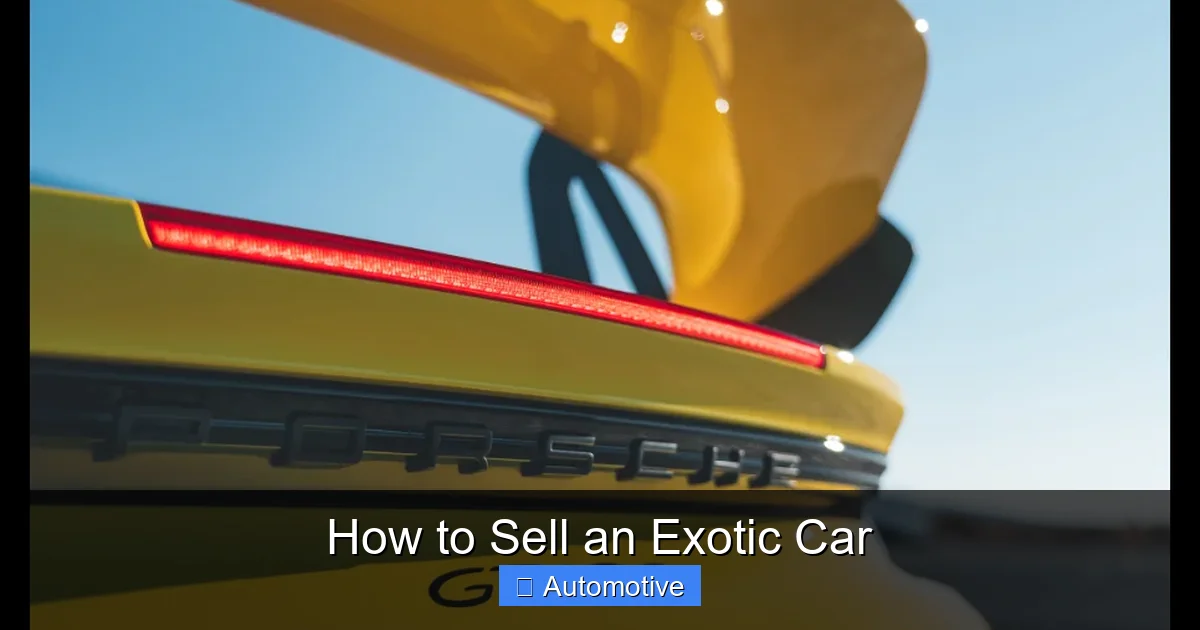 How to Sell an Exotic Car