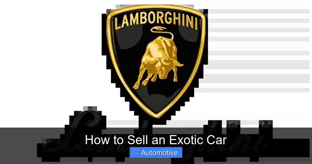 How to Sell an Exotic Car