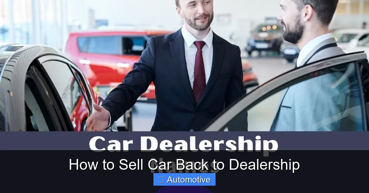 How to Sell Car Back to Dealership