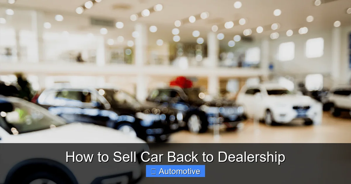 How to Sell Car Back to Dealership