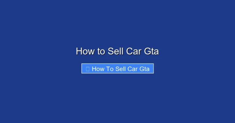 How to Sell Car Gta