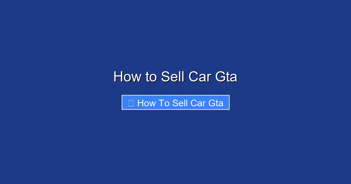 How to Sell Car Gta