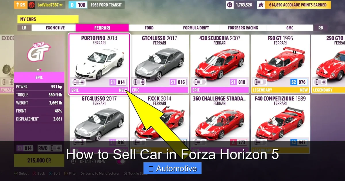 How to Sell Car in Forza Horizon 5