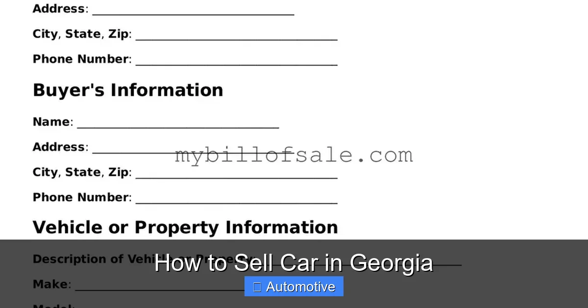 How to Sell Car in Georgia