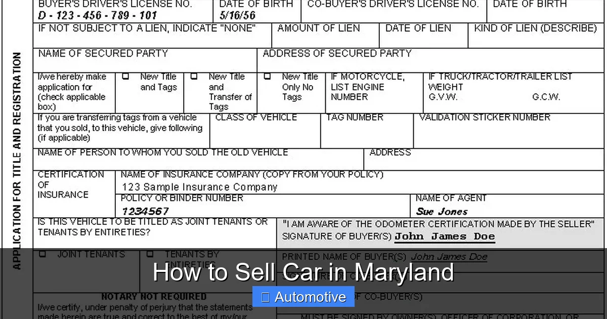 How to Sell Car in Maryland
