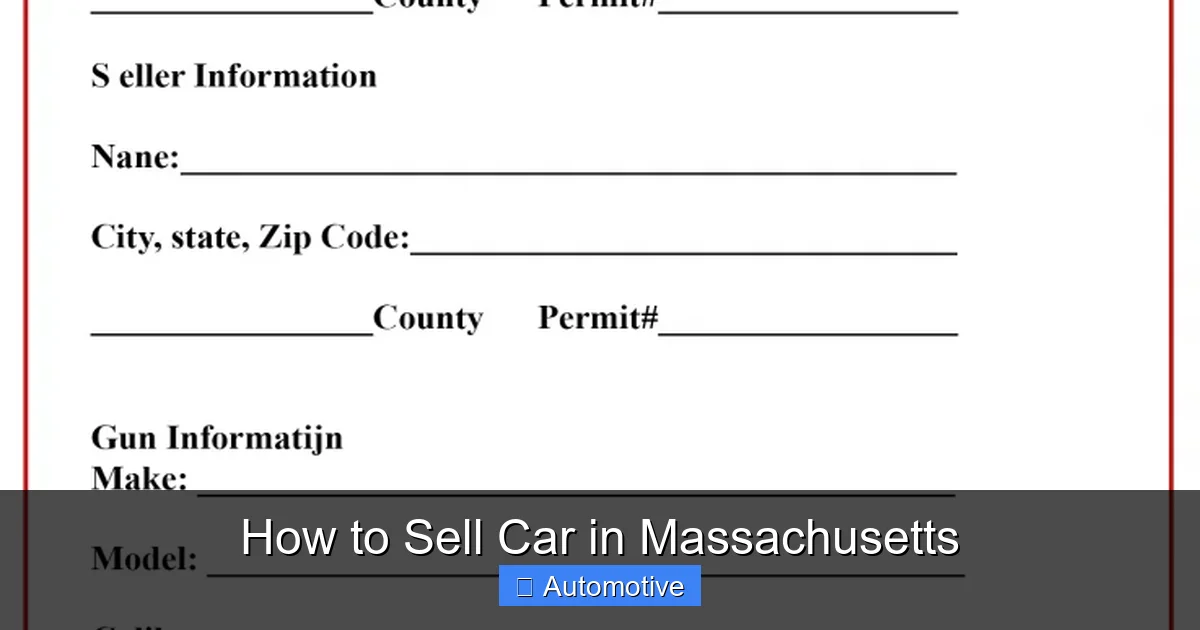 How to Sell Car in Massachusetts