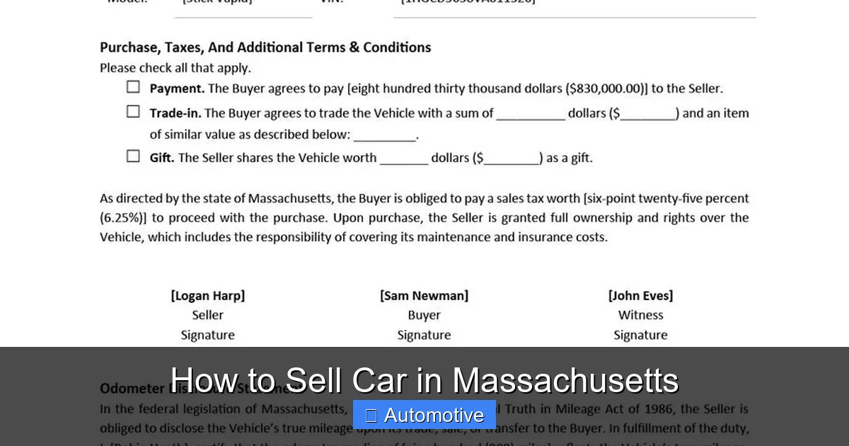 How to Sell Car in Massachusetts