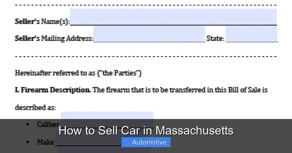 How to Sell Car in Massachusetts