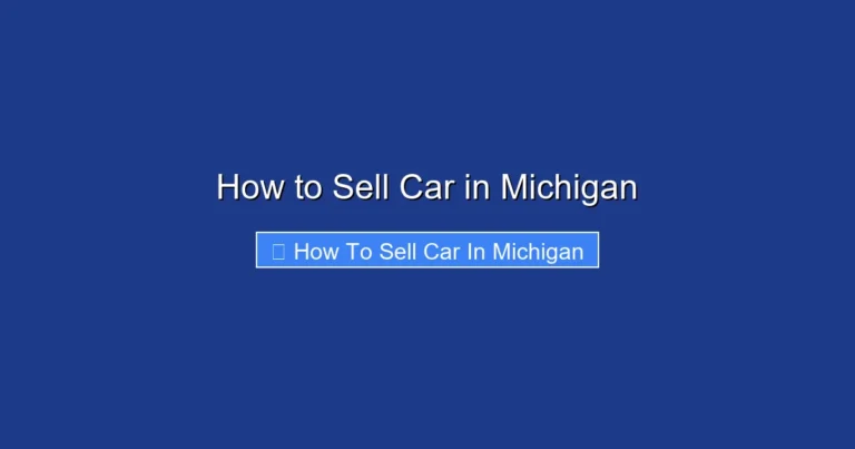 How to Sell Car in Michigan