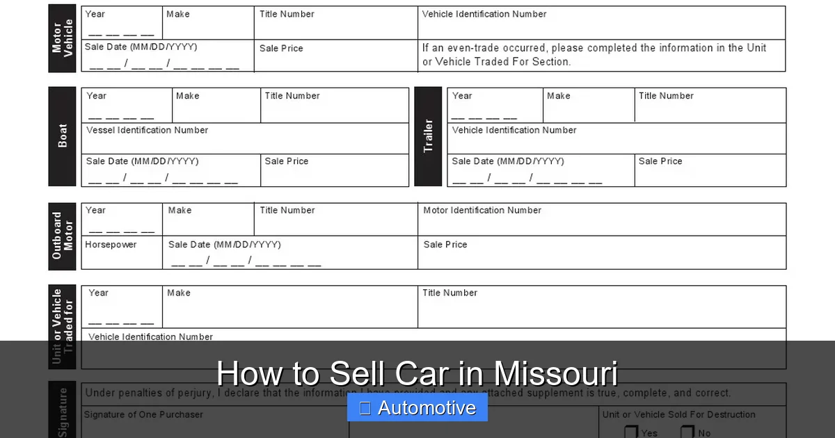 How to Sell Car in Missouri