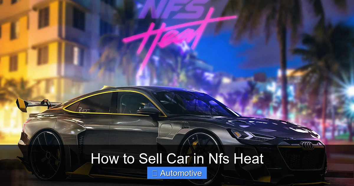 How to Sell Car in Nfs Heat