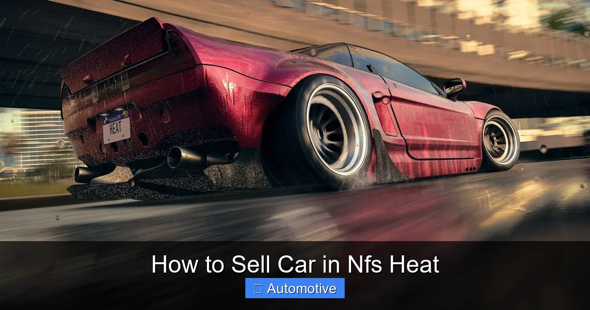 How to Sell Car in Nfs Heat