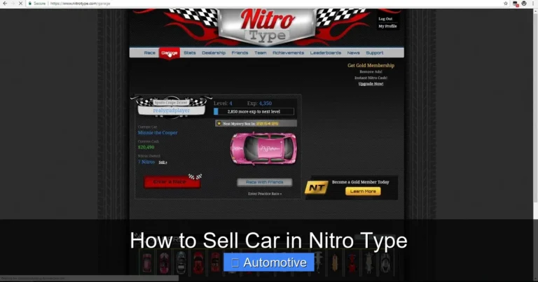 How to Sell Car in Nitro Type