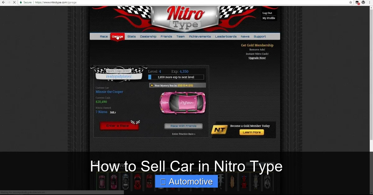 How to Sell Car in Nitro Type