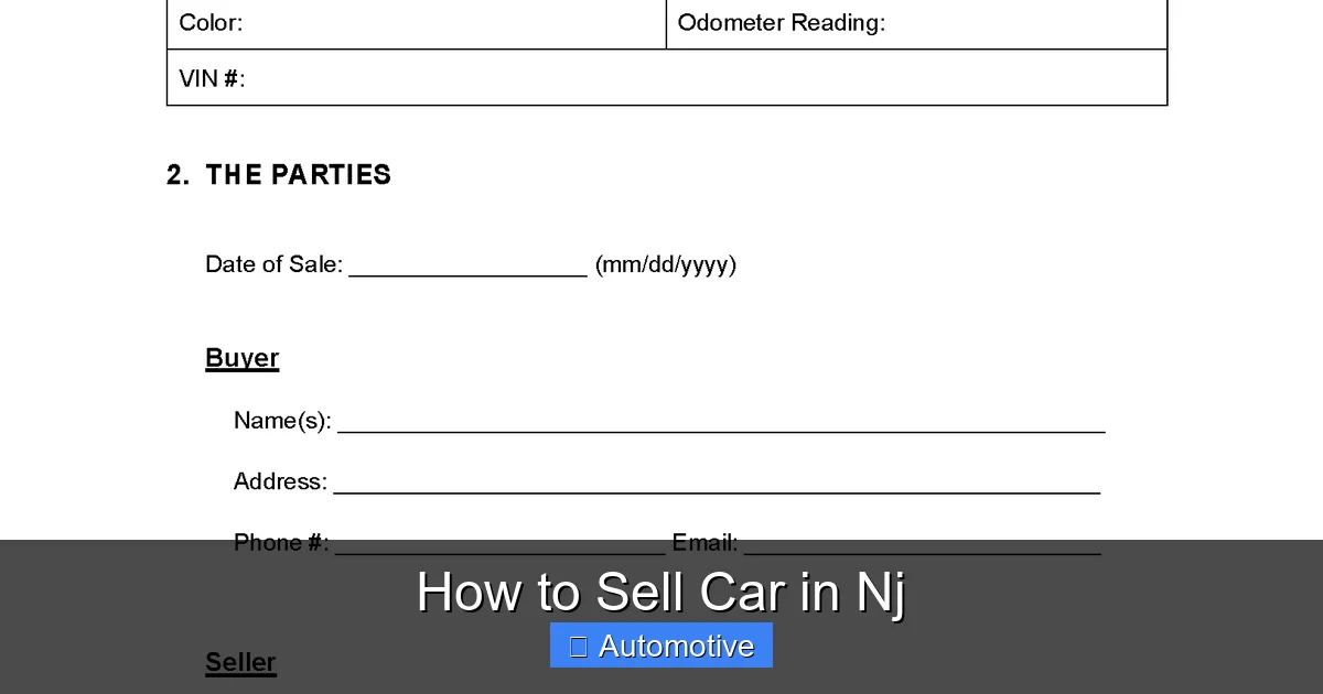 How to Sell Car in Nj