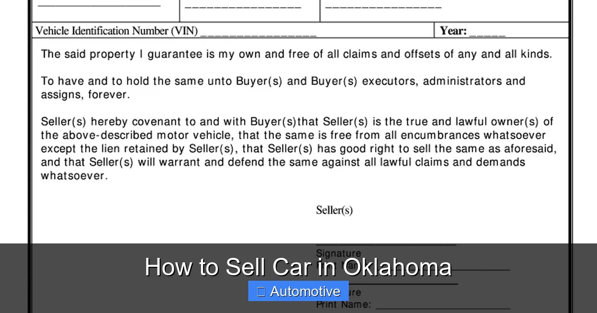 How to Sell Car in Oklahoma