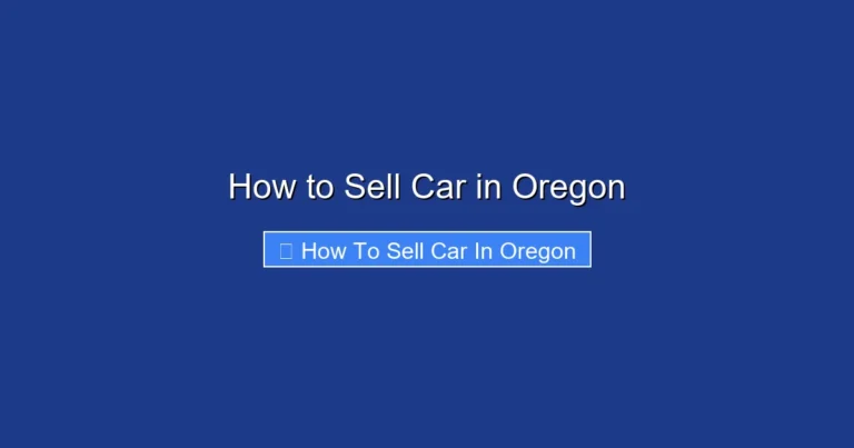 How to Sell Car in Oregon