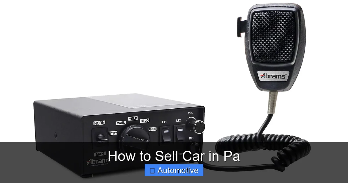 How to Sell Car in Pa