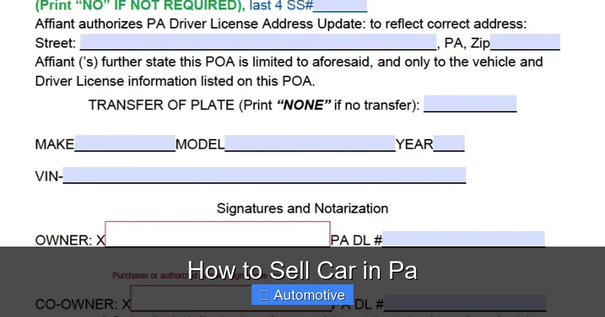 How to Sell Car in Pa