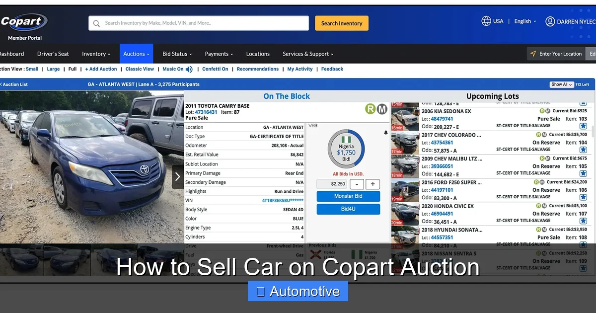 How to Sell Car on Copart Auction