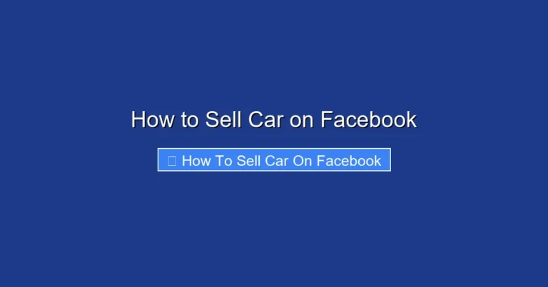 How to Sell Car on Facebook
