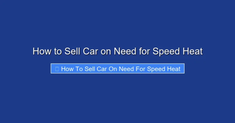 How to Sell Car on Need for Speed Heat