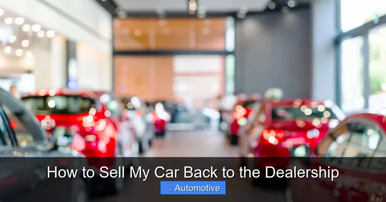 How to Sell My Car Back to the Dealership