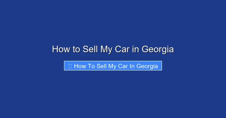 How to Sell My Car in Georgia