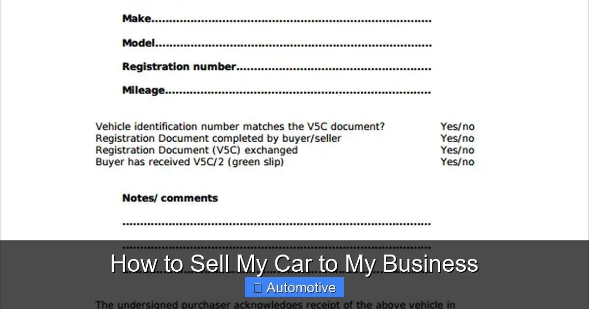 How to Sell My Car to My Business