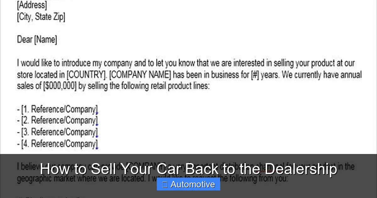 How to Sell Your Car Back to the Dealership