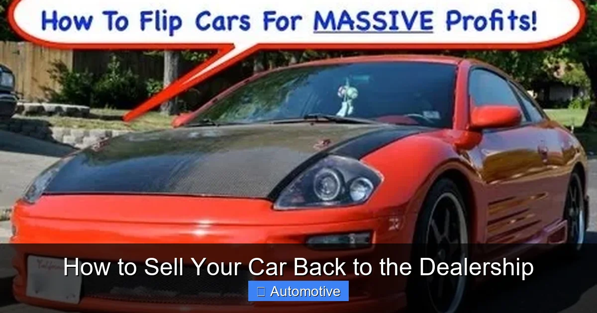 How to Sell Your Car Back to the Dealership