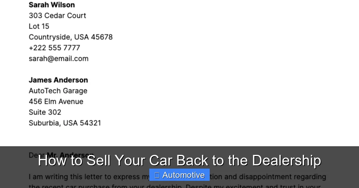 How to Sell Your Car Back to the Dealership