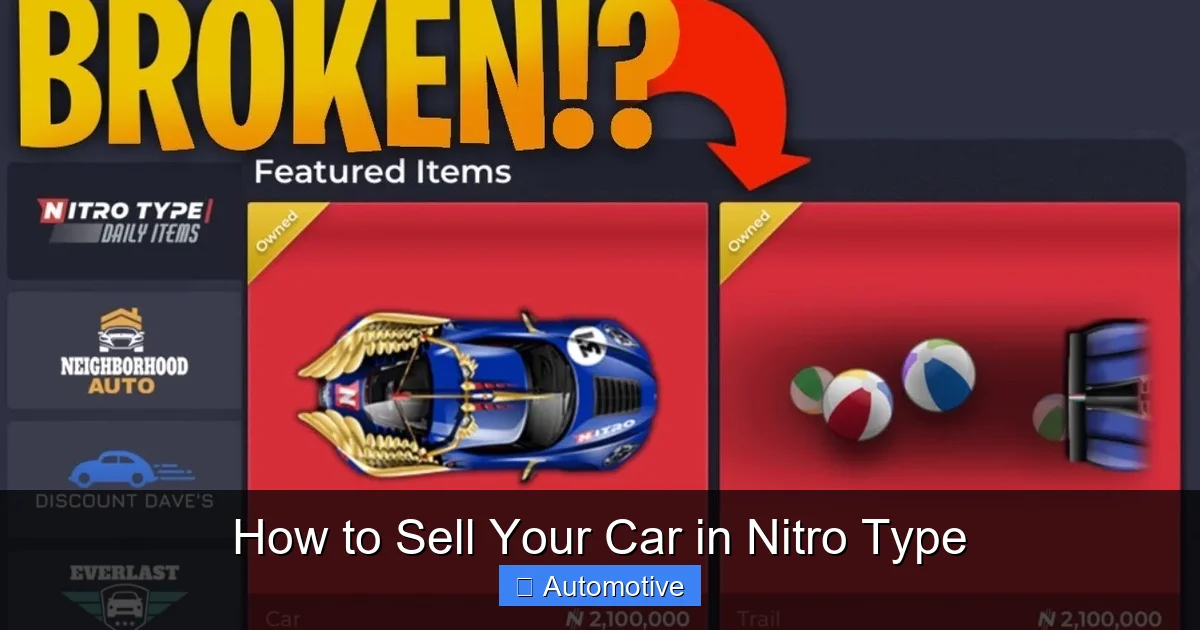 How to Sell Your Car in Nitro Type