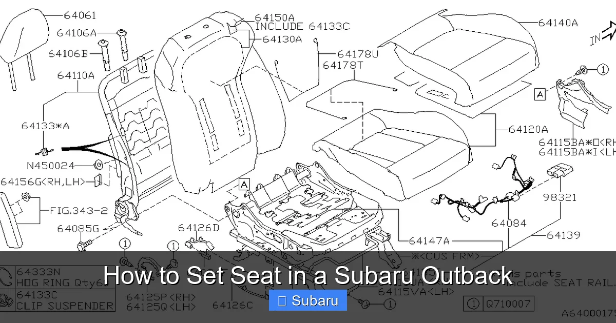 How to Set Seat in a Subaru Outback