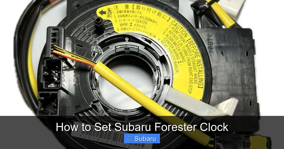 How to Set Subaru Forester Clock
