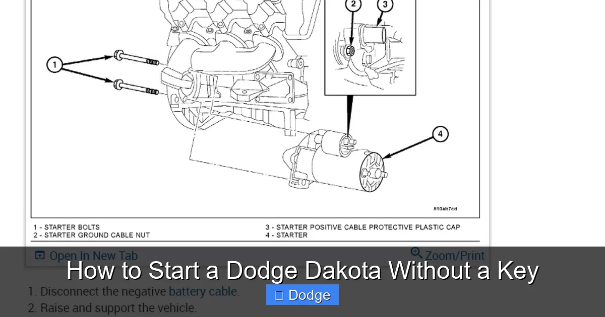 How to Start a Dodge Dakota Without a Key