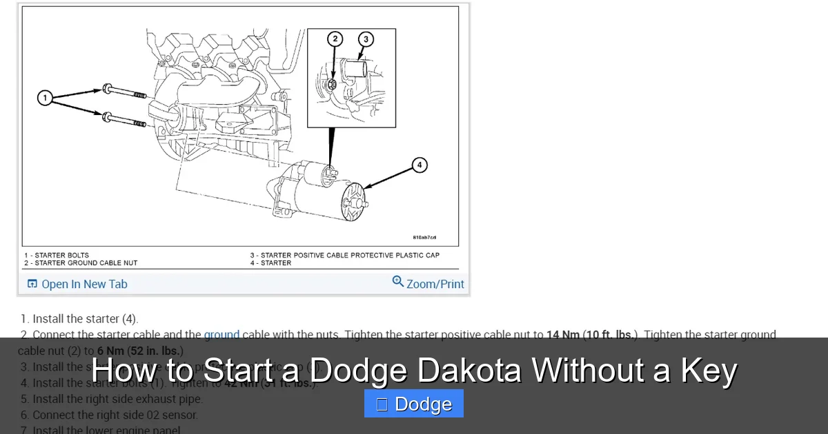 How to Start a Dodge Dakota Without a Key