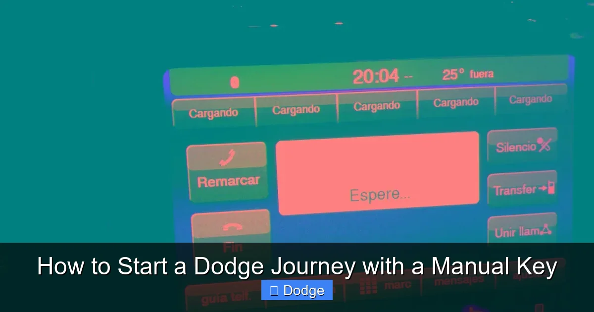 How to Start a Dodge Journey with a Manual Key