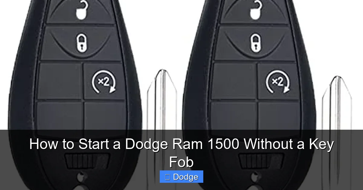 How to Start a Dodge Ram 1500 Without a Key Fob