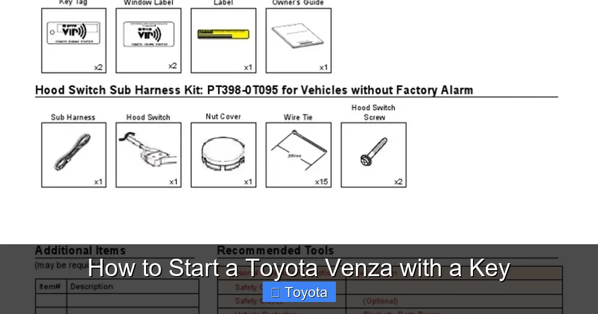 How to Start a Toyota Venza with a Key