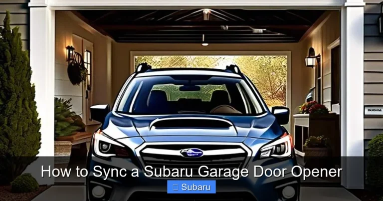 How to Sync a Subaru Garage Door Opener